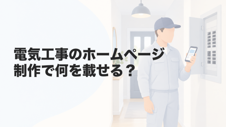 電気工事のホームページ制作で何を載せる？登録番号から費用まで解説