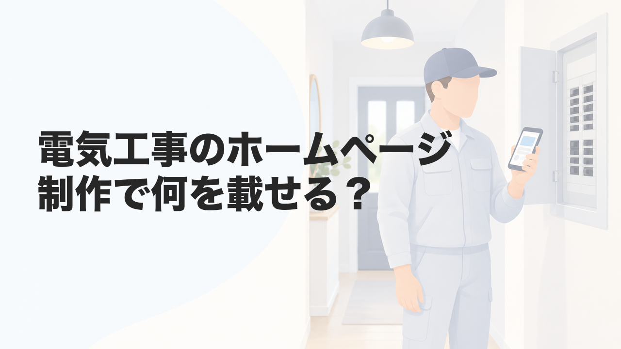 電気工事のホームページ制作で何を載せる？登録番号から費用まで解説